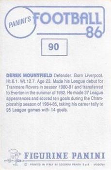 1985-86 Panini Football 86 (UK) #90 Derek Mountfield Back