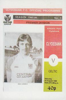 1985-86 Panini Football 86 (UK) #567 Clydebank Programme Front