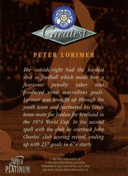 1999 Futera Platinum Leeds United Greatest #NNO Peter Lorimer Back