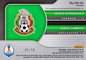 2018 Panini Prizm FIFA World Cup - Dual Signatures Prizms Gold #DS-HC Javier Hernandez / Jorge Campos Back