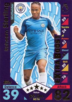 2016-17 Topps Match Attax Premier League Extra - Update Card - Extra Boost #UC16 Raheem Sterling Front