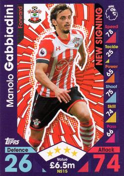 2016-17 Topps Match Attax Premier League Extra - New Signing #NS15 Manolo Gabbiadini Front