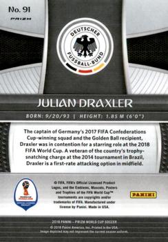 2018 Panini Prizm FIFA World Cup - Hyper Prizm #91 Julian Draxler Back