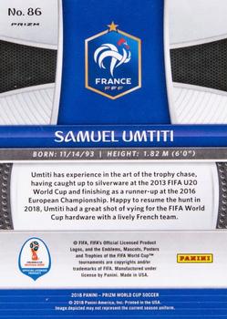 2018 Panini Prizm FIFA World Cup - Mojo Prizm #86 Samuel Umtiti Back