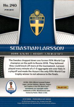 2018 Panini Prizm FIFA World Cup - Green & Orange Wave Prizm #240 Sebastian Larsson Back