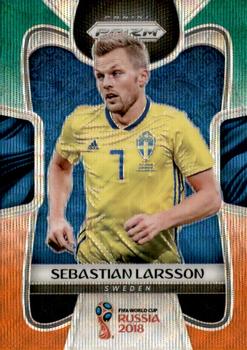 2018 Panini Prizm FIFA World Cup - Green & Orange Wave Prizm #240 Sebastian Larsson Front
