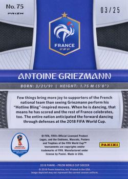 2018 Panini Prizm FIFA World Cup - Green Crystals Prizm #75 Antoine Griezmann Back