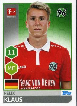 2017-18 Topps Offizielle Sticker Kollektion #119 Felix Klaus Front