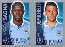 2015-16 Topps UEFA Champions League Stickers #261 Bacary Sagna / Martin Demichelis Front