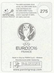 2016 Panini UEFA Euro Stickers #275 Artem Fedetskiy Back