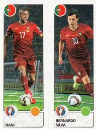 2016 Panini UEFA Euro Stickers #602a / 602b Nani / Bernardo Silva Front