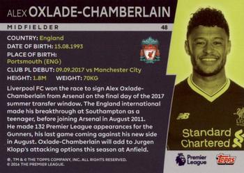 2018 Topps Platinum Premier League - FoilFractor #48 Alex Oxlade-Chamberlain Back