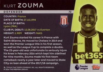 2018 Topps Platinum Premier League - FoilFractor #72 Kurt Zouma Back