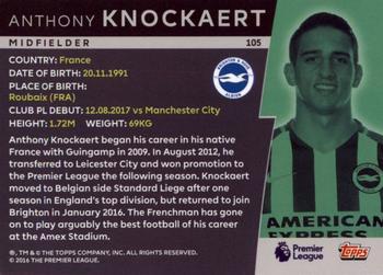 2018 Topps Platinum Premier League - FoilFractor #105 Anthony Knockaert Back