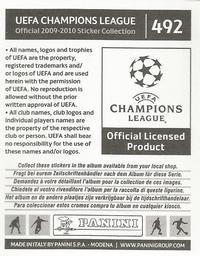 2009-10 Panini UEFA Champions League Stickers #492 Tomas Rosicky Back