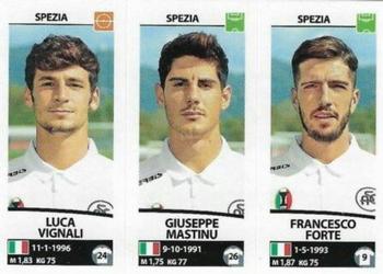 2017-18 Panini Calciatori Stickers #706 Luca Vignali / Giuseppe Mastinu / Francesco Forte Front