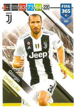 2018-19 Panini Adrenalyn XL FIFA 365 #181 Giorgio Chiellini Front