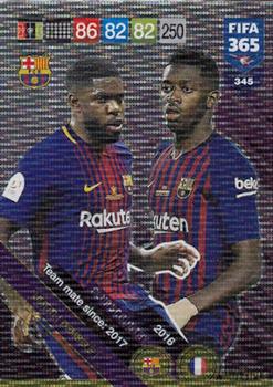 2018-19 Panini Adrenalyn XL FIFA 365 #345 Samuel Umtiti / Ousmane Dembélé Front