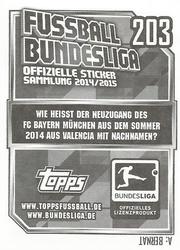 2014-15 Topps Fussball Bundesliga Stickers #203 Jérôme Boateng Back