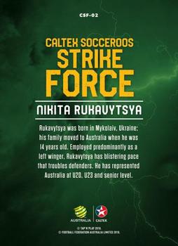 2018 Tap 'N' Play Caltex Socceroos - Strike Force #CSF-02 Nikita Rukavytsya Back
