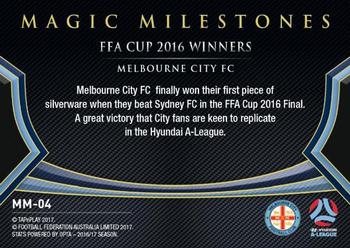 2017-18 Tap 'N' Play Football Australia - Magic Milestones #MM-04 Melbourne City Back