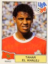 1994 Panini World Cup (International, Black Backs) #404 Tahar El Khalej Front