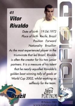 2003 Futera Platinum World Football #41 Rivaldo Back