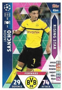 2019 Topps Match Attax UEFA Champions League Road To Madrid 19 #53 Jadon Sancho Front