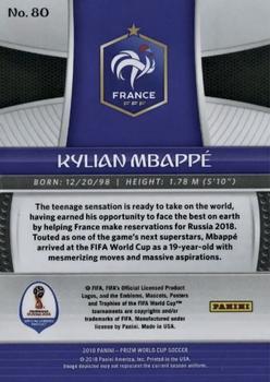 2018 Panini Prizm FIFA World Cup - Cyrillic #80 Kylian Mbappé Back