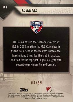 2019 Topps MLS - Blue #182 FC Dallas Back