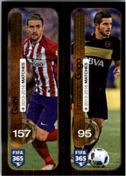 2017 Panini FIFA 365 Stickers #379a / 379b Gabi / Fernando Gago Front