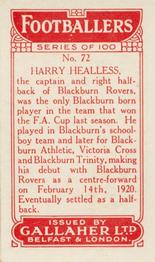 1928 Gallaher Ltd Footballers #72 Harry Healless Back