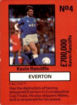 1987 Boss Leisure - Emlyn Hughes' Team Tactix #4 Kevin Ratcliffe Front