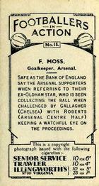 1934 Gallaher Footballers in Action #15 Frank Moss Back