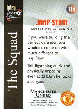 2000 Futera Fans Selection Manchester United - Foil #114 Jaap Stam Back