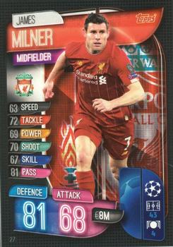2019-20 Topps Match Attax UEFA Champions League UK #27 James Milner Front