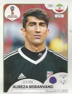 2018 Panini FIFA World Cup: Russia 2018 Stickers (Pink Backs, Made in Brazil) #162 Alireza Beiranvand Front