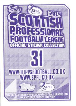 2013-14 Topps SPFL Stickers #31 Scott Brown Back