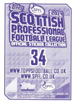 2013-14 Topps SPFL Stickers #34 Kris Commons Back