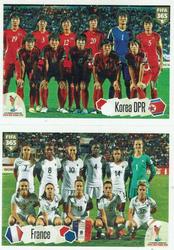 2018 Panini FIFA 365 Stickers #261a / 261b Korea DPR / France Front