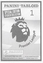 2018-19 Panini Tabloid Premier League 2019 #1 Premier League Logo Back