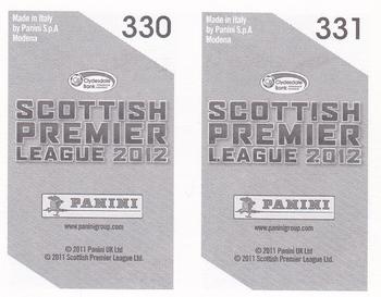 2012 Panini Scottish Premier League Stickers #330 / 331 David Weir / Kirk Broadfoot Back