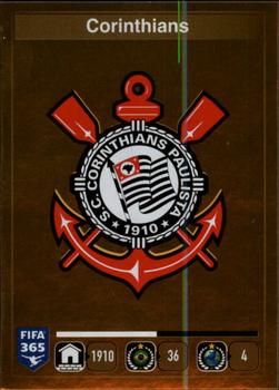 2015-16 Panini FIFA 365 The Golden World of Football Stickers #161 Logo Corinthians Front