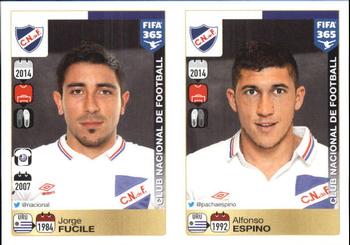 2015-16 Panini FIFA 365 The Golden World of Football Stickers #796 / 797 Jorge Fucile / Alfonso Espino Front