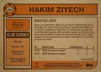 2020 Topps Living UEFA Champions League #181 Hakim Ziyech Back