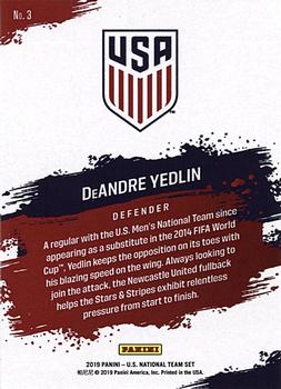 2019 Panini US National Team Set #3 DeAndre Yedlin Back