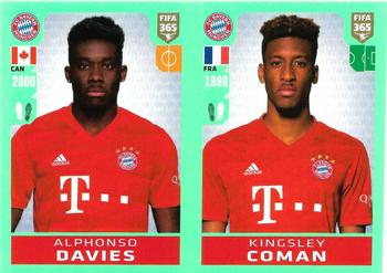 2020 Panini FIFA 365 Blue - 442 Sticker Version #159 Alphonso Davies / Kingsley Coman Front