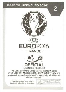 2015 Panini Road to UEFA Euro 2016 Stickers #2 Vincent Kompany Back