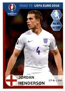 2015 Panini Road to UEFA Euro 2016 Stickers #71 Jordan Henderson Front