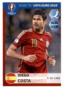 2015 Panini Road to UEFA Euro 2016 Stickers #96 Diego Costa Front